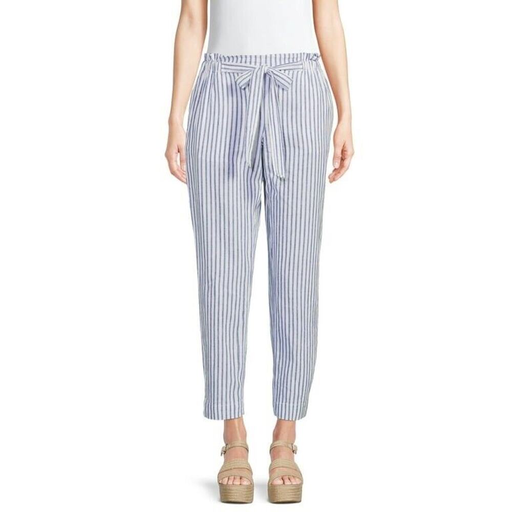 Beach Lunch Lounge Size M Giavanna Linen Pants Sailing Stripe Blue - Picture 2 of 10